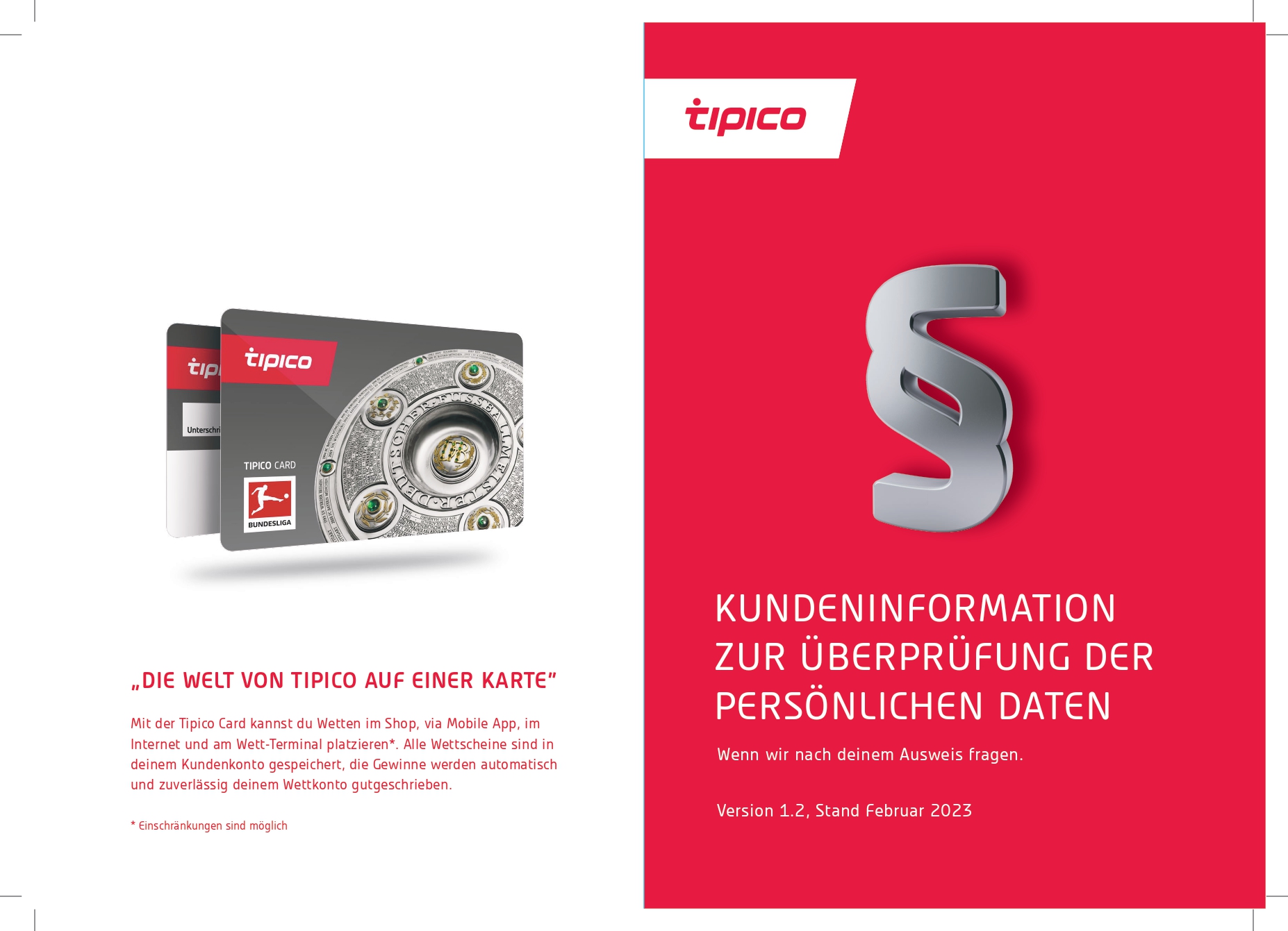 Flyer Deutschland "Kundeninformation zur Verifizierung"