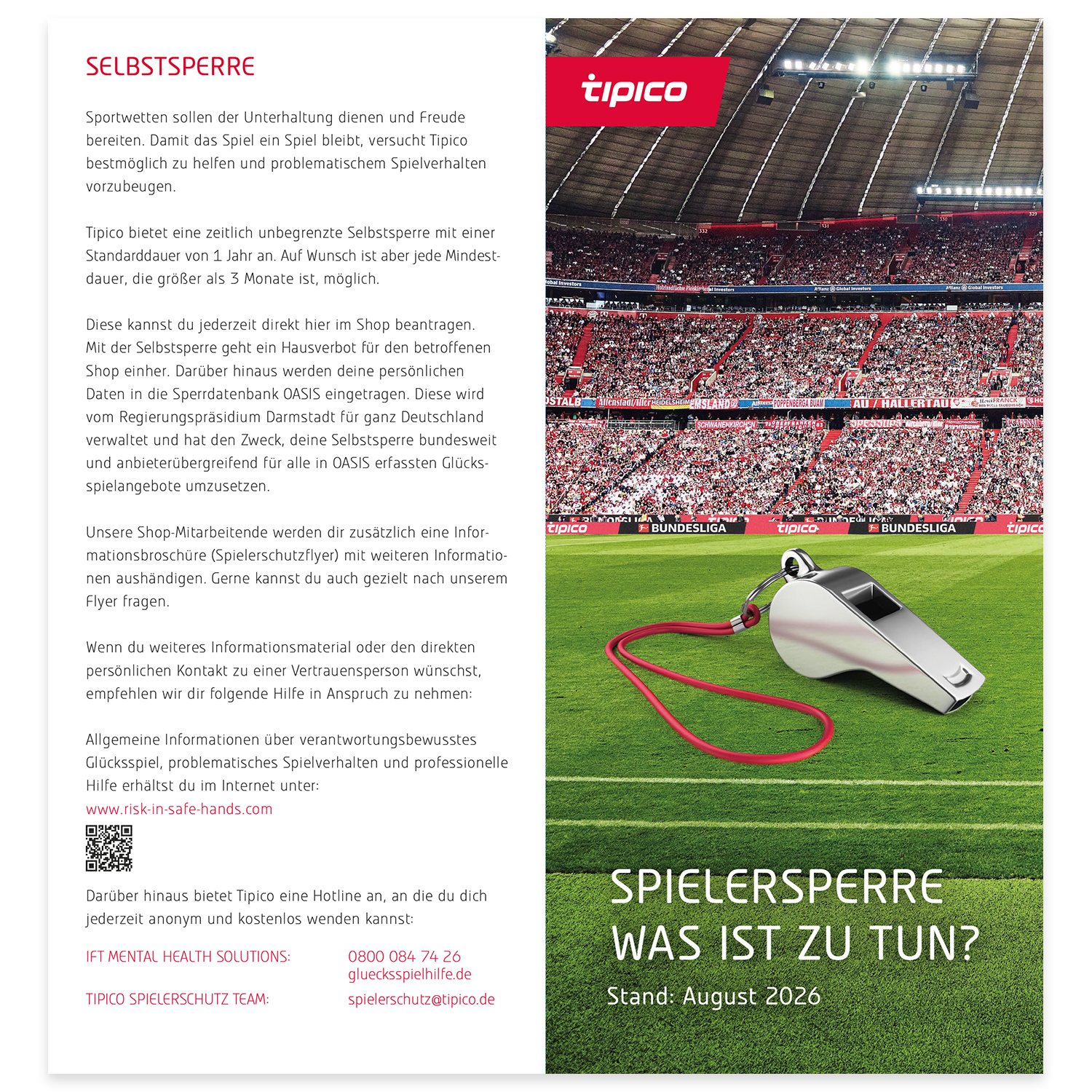 Flyer & Antrag "Spielsperre" Deutschland