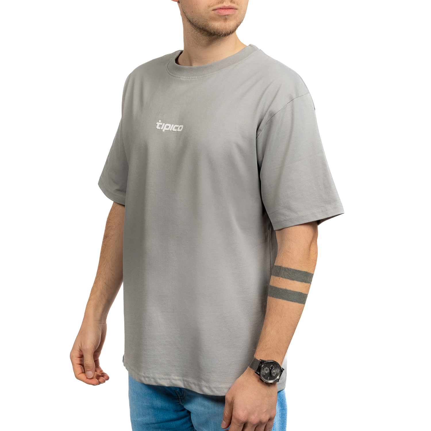 Oversized T-Shirt Herren "tipico" grau
