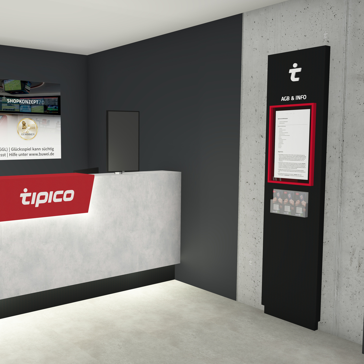 Tipico AGB u. Info Counter Wandelement