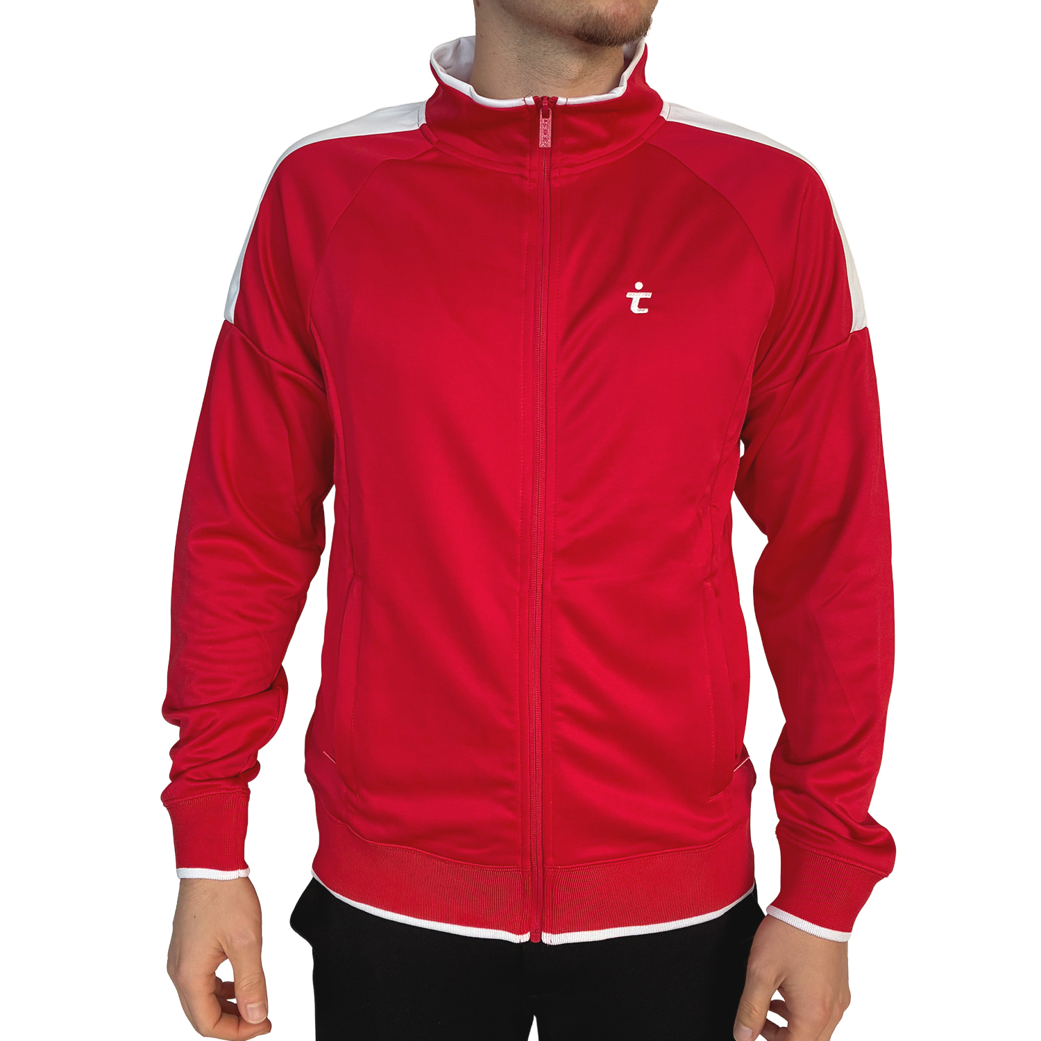 Zip Jacke Training Unisex "t" rot-weiß