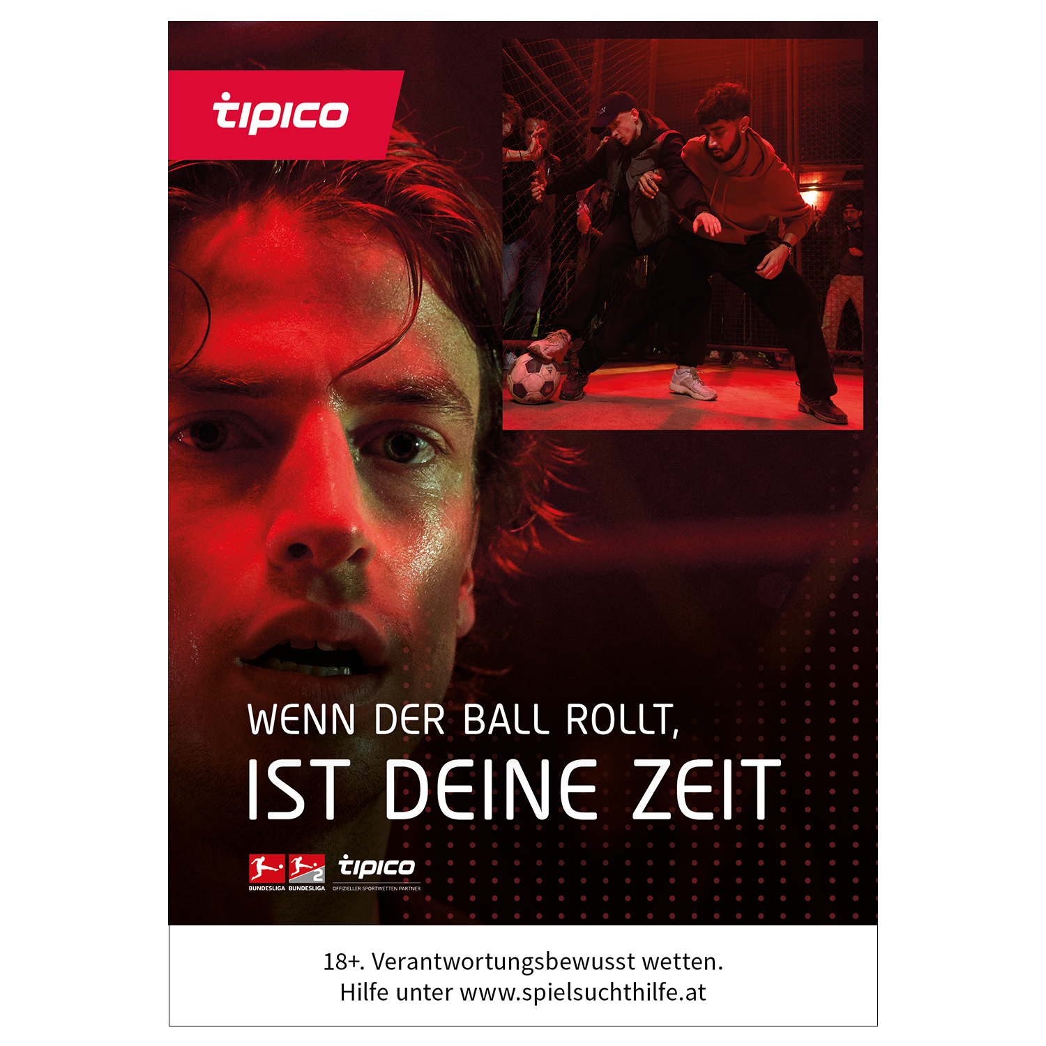 Plakat Österreich "WENN DER BALL ROLLT" Käfig. A0