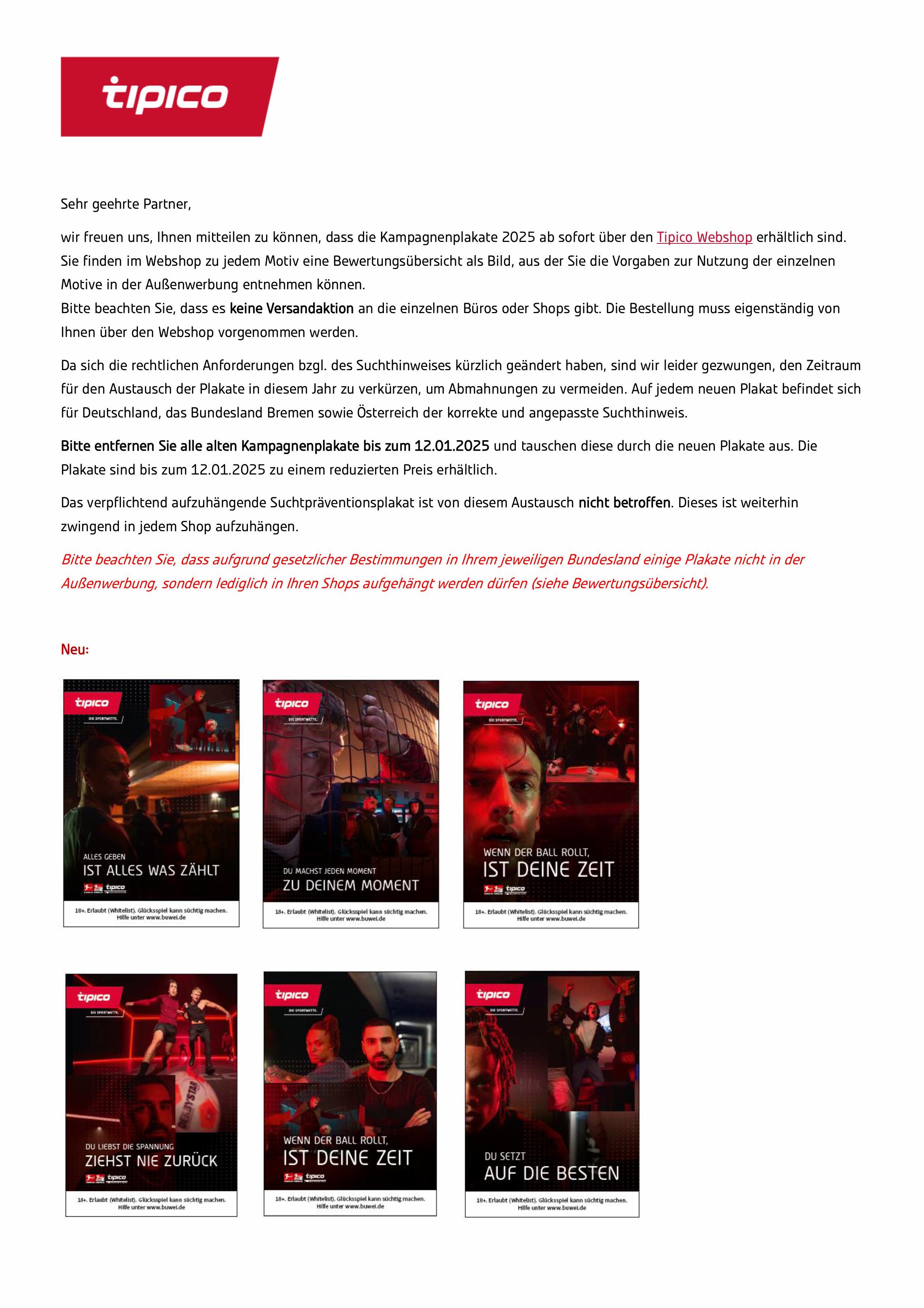 Information / Austausch Plakate Kampagne 2025