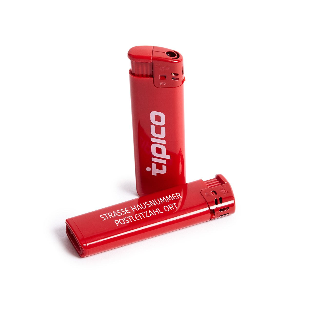 Feuerzeuge Rot personalisiert (50er Pack)